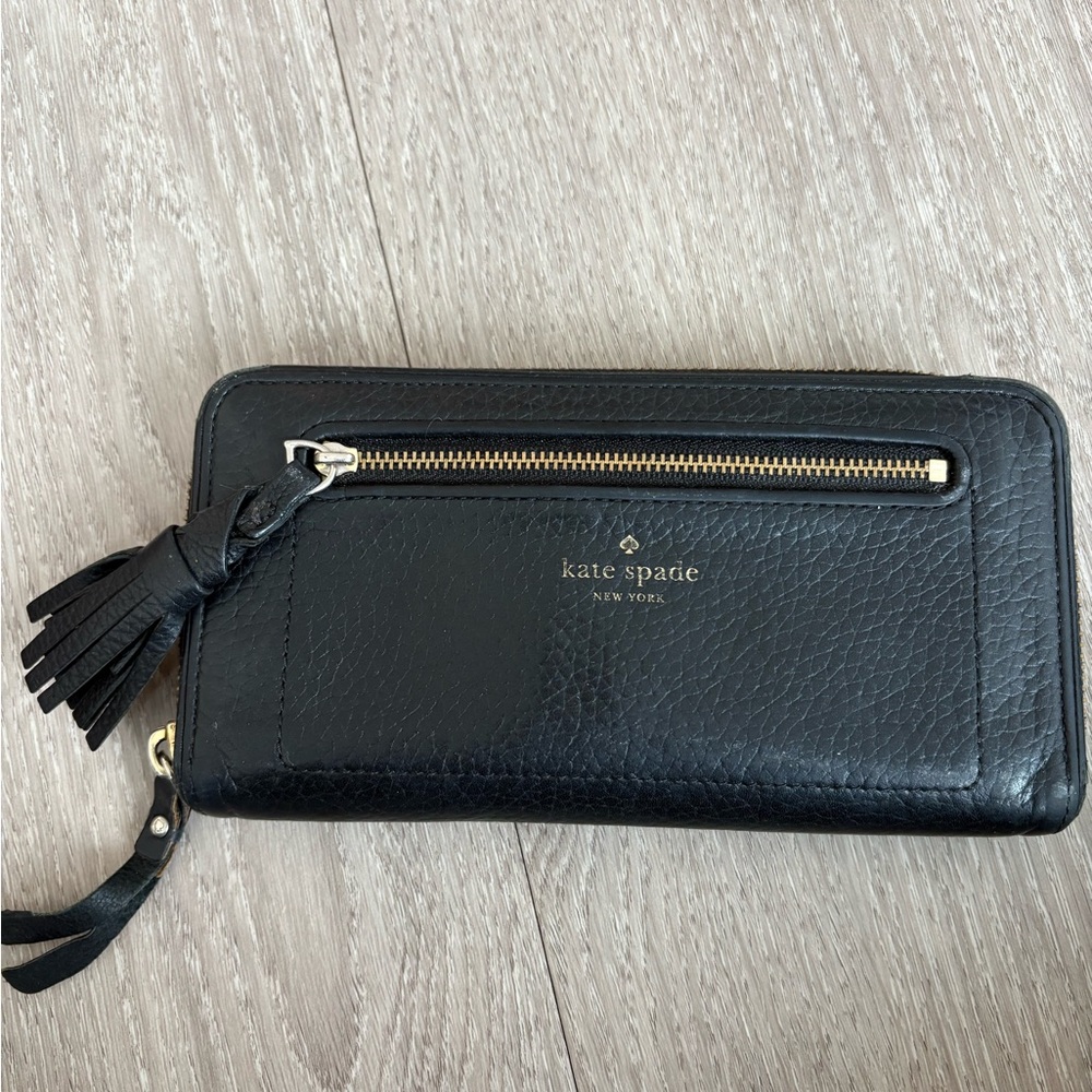 Kate Spade Black Pebbled Leather Wallet